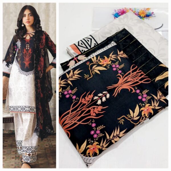 Luxury Digital viscose silk print shirt with Dupatta - Image 8