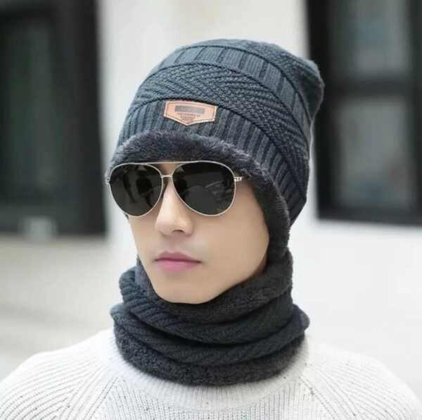 Beanie Wool Cap with Neck Warmer - Full Set (2 Pieces) - Image 3